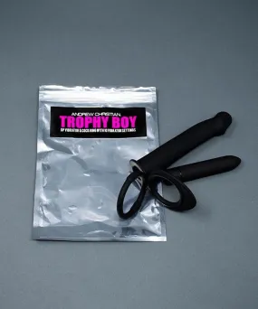 Andrew Christian Trophy Boy DP Vibrator C-Ring 10 Speed Vibrating Bullet Dildo 42