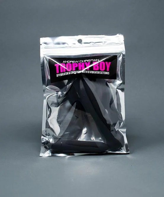 Andrew Christian Trophy Boy DP Vibrator C-Ring 10 Speed Vibrating Bullet Dildo 42