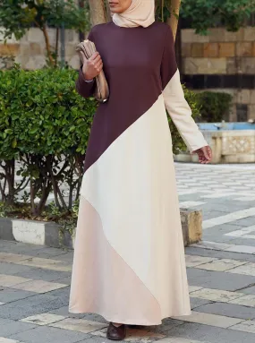 Angled Tri-Color Abaya