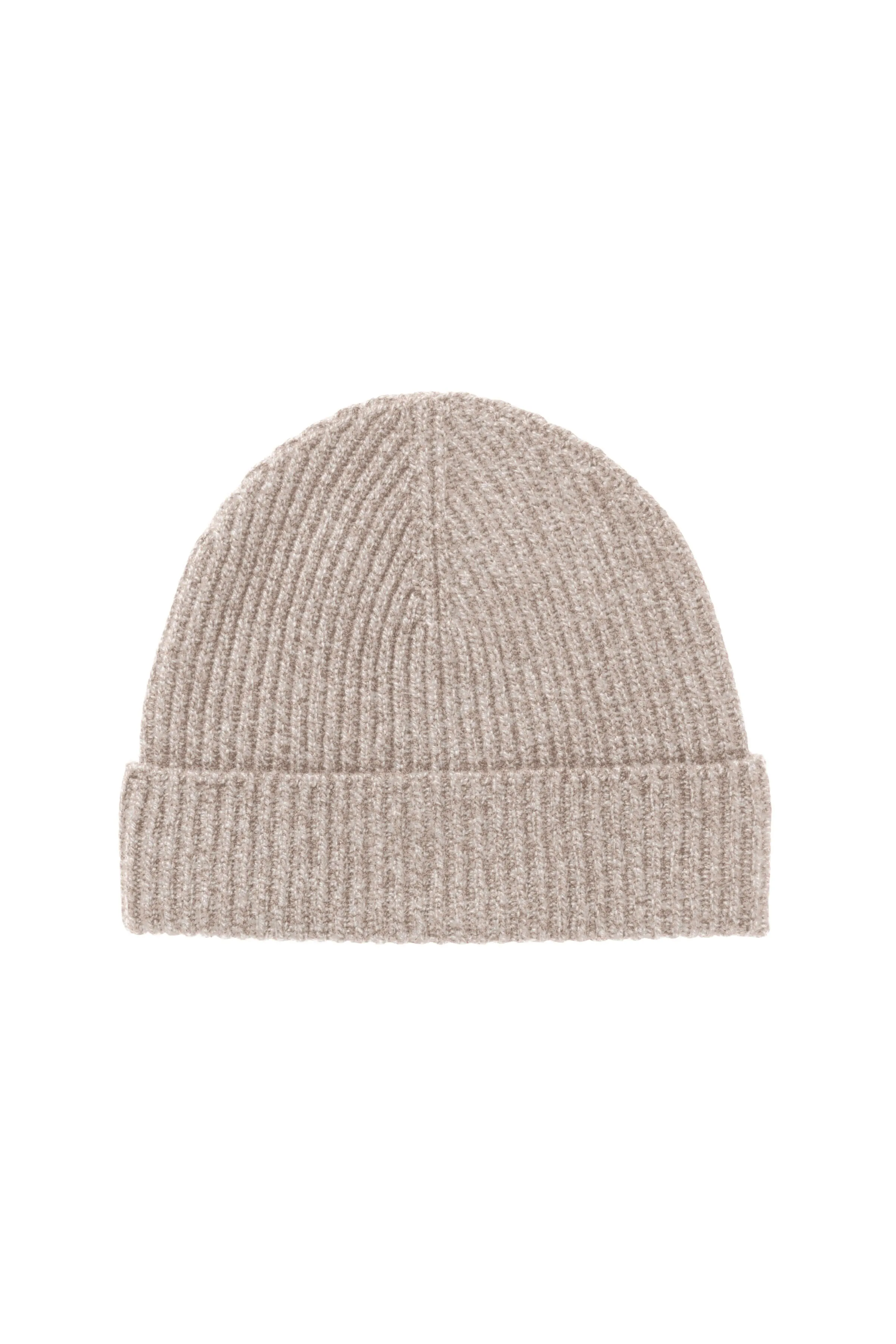 Ash Marl Ribbed Cashmere Beanie