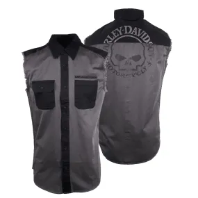 Branded  Men's Willie G Skull Blowout Button Down Sleeveless Vest