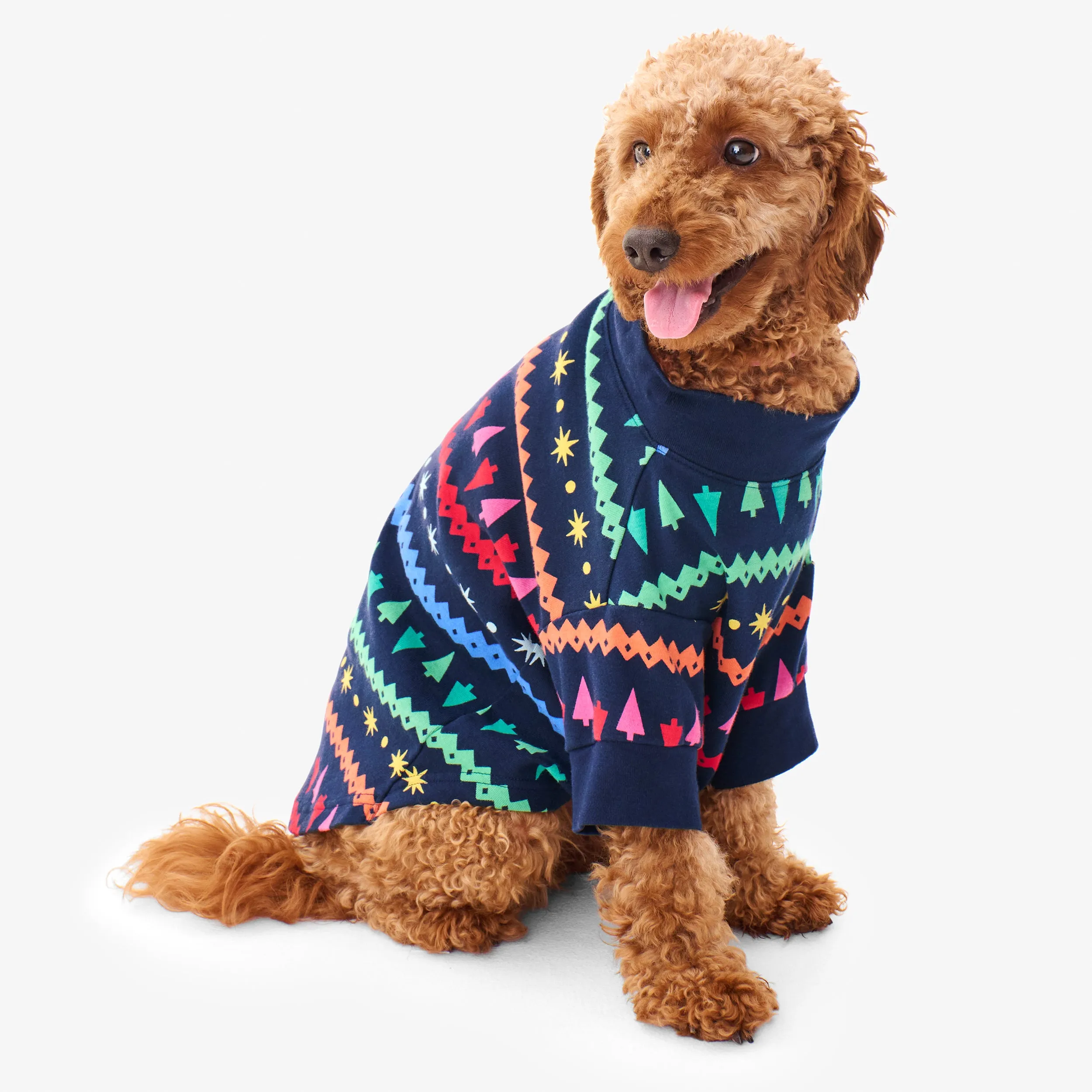 Clearance pet organic pj top in festive fair isle