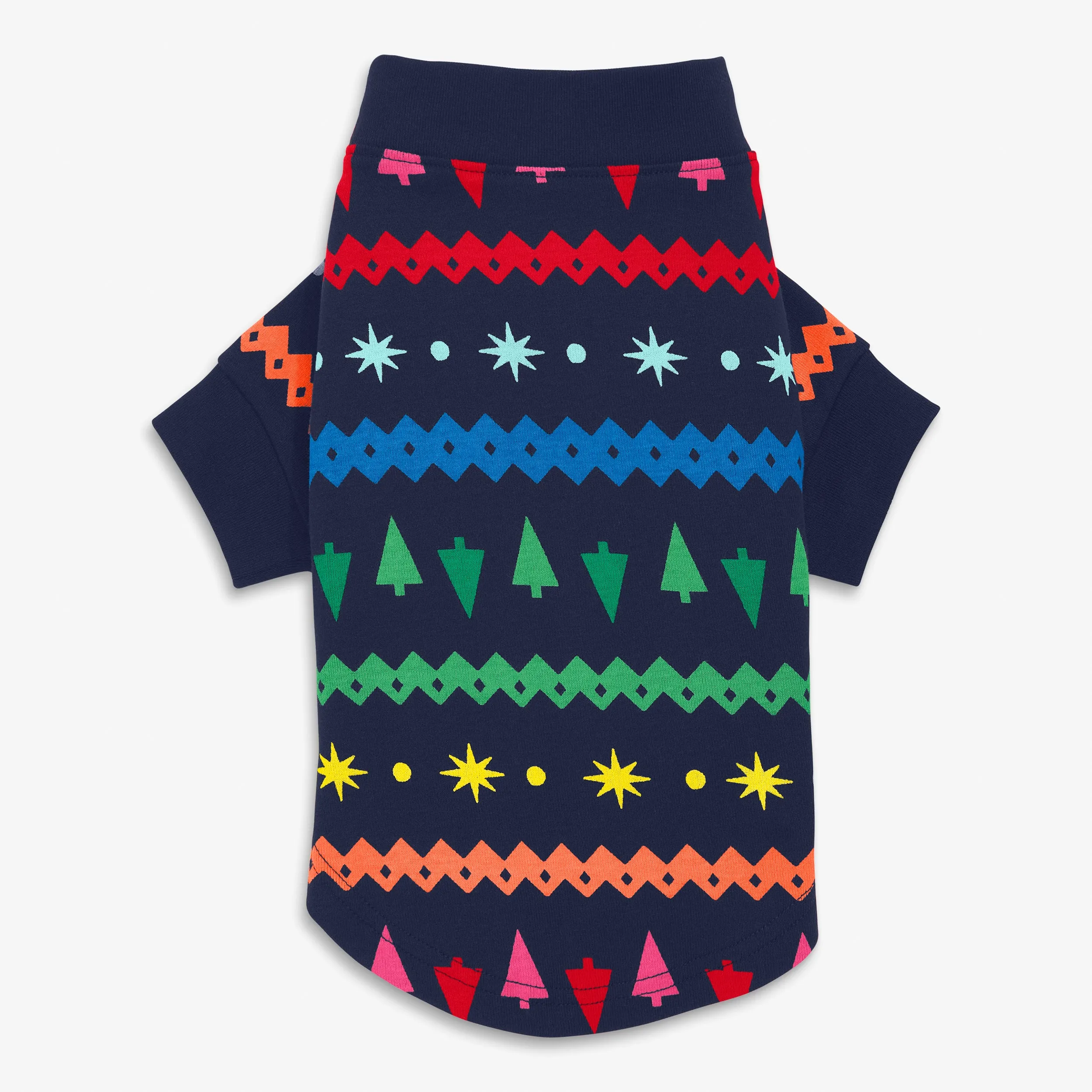 Clearance pet organic pj top in festive fair isle