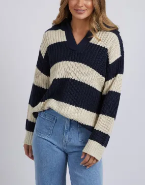 Estella Stripe Knit - Navy & Off White