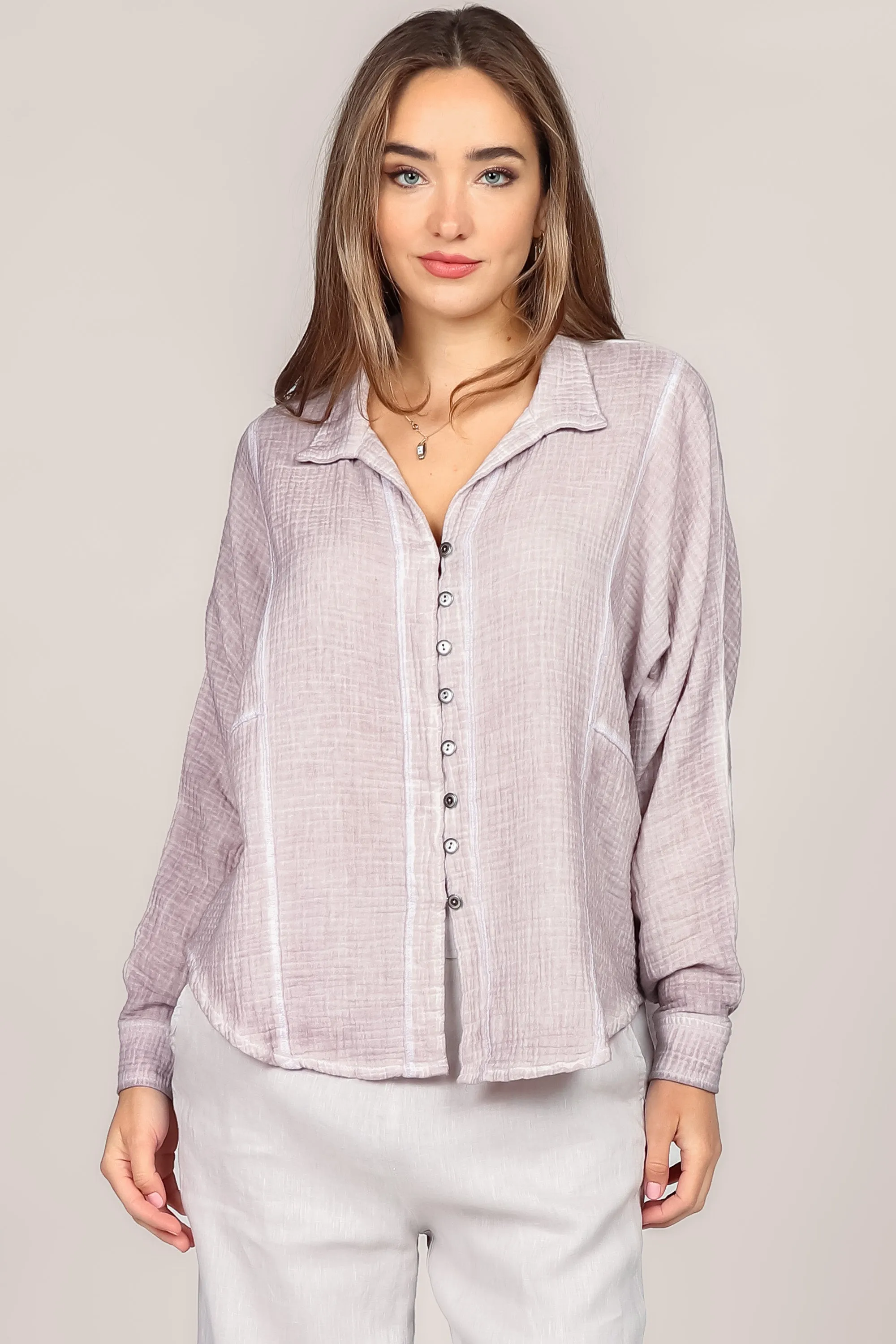 Hi-Low Paneled Blouse