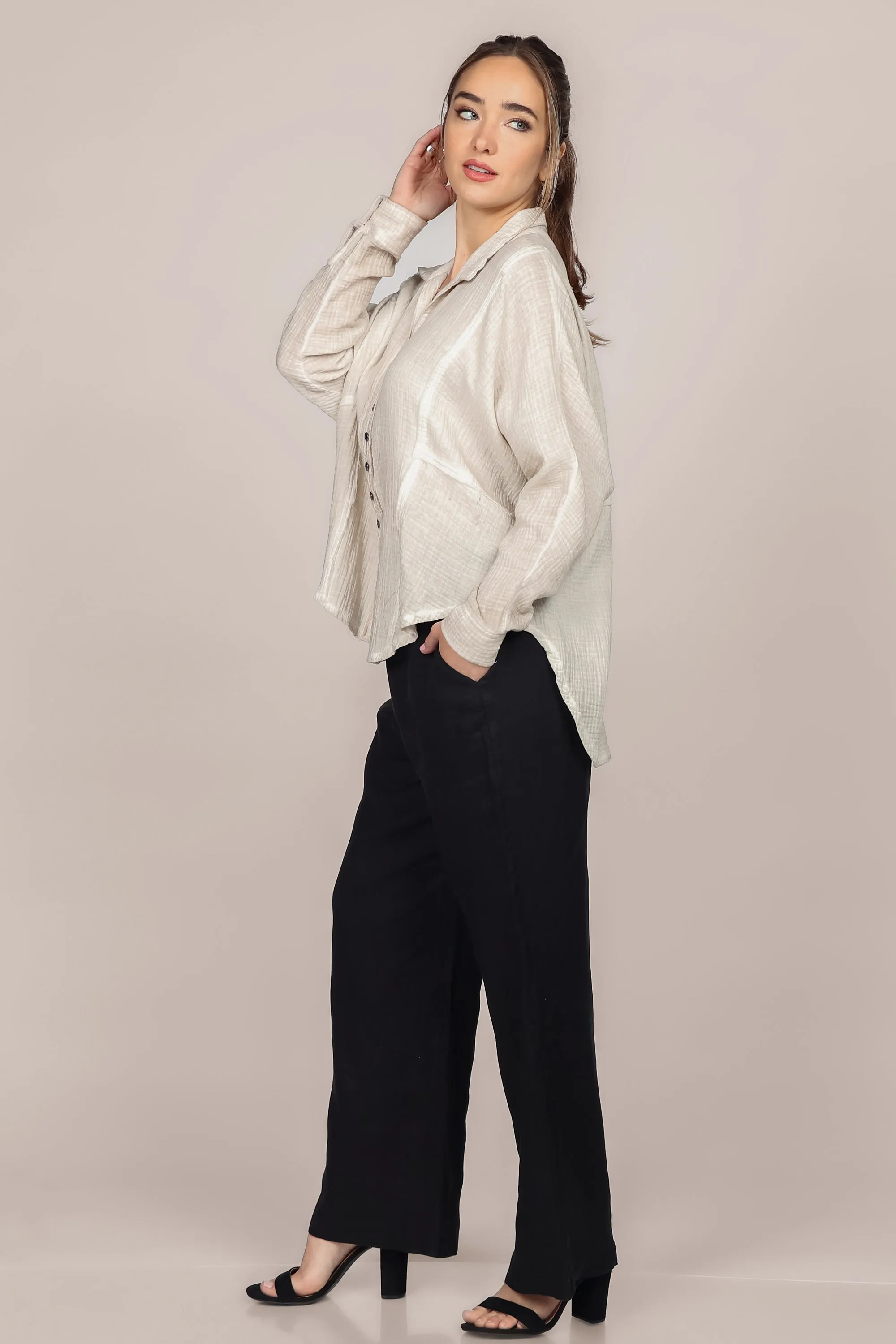 Hi-Low Paneled Blouse