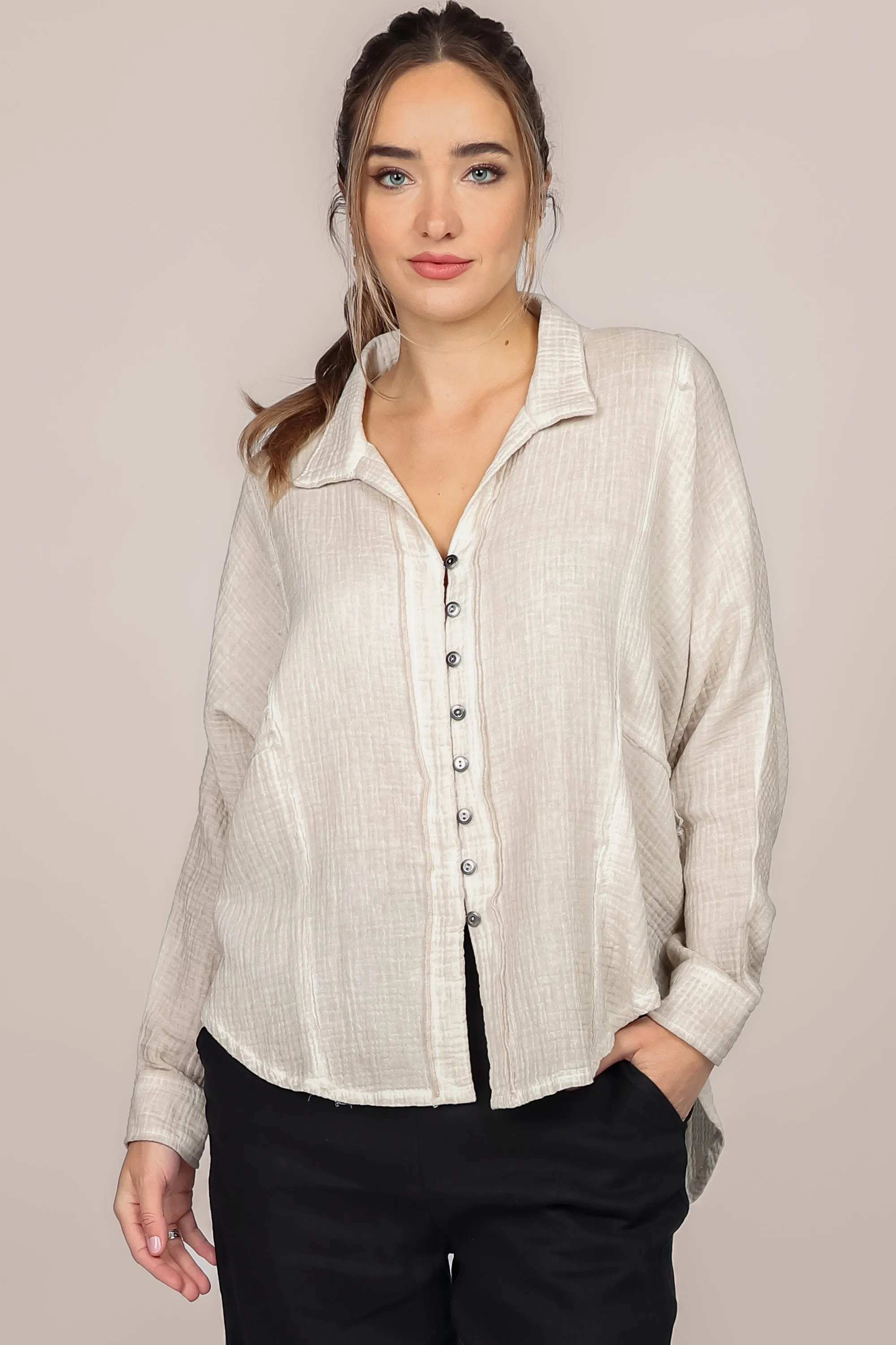 Hi-Low Paneled Blouse