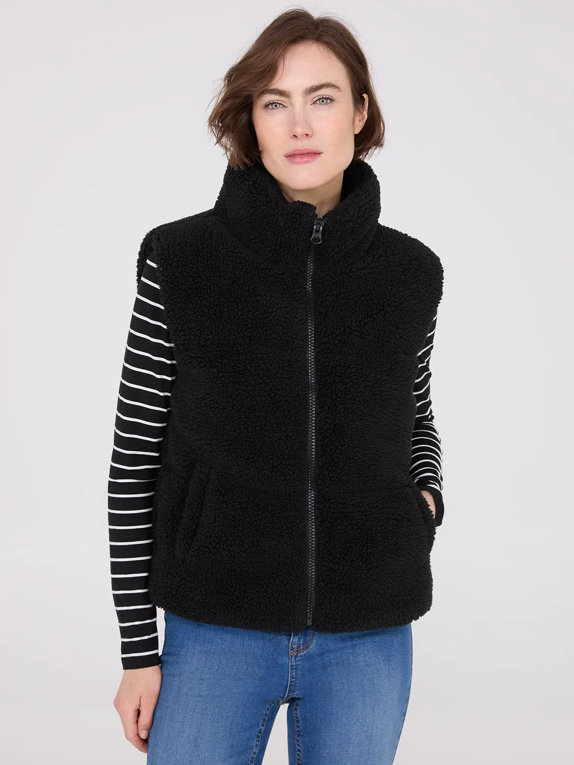 High Collar Sherpa Vest