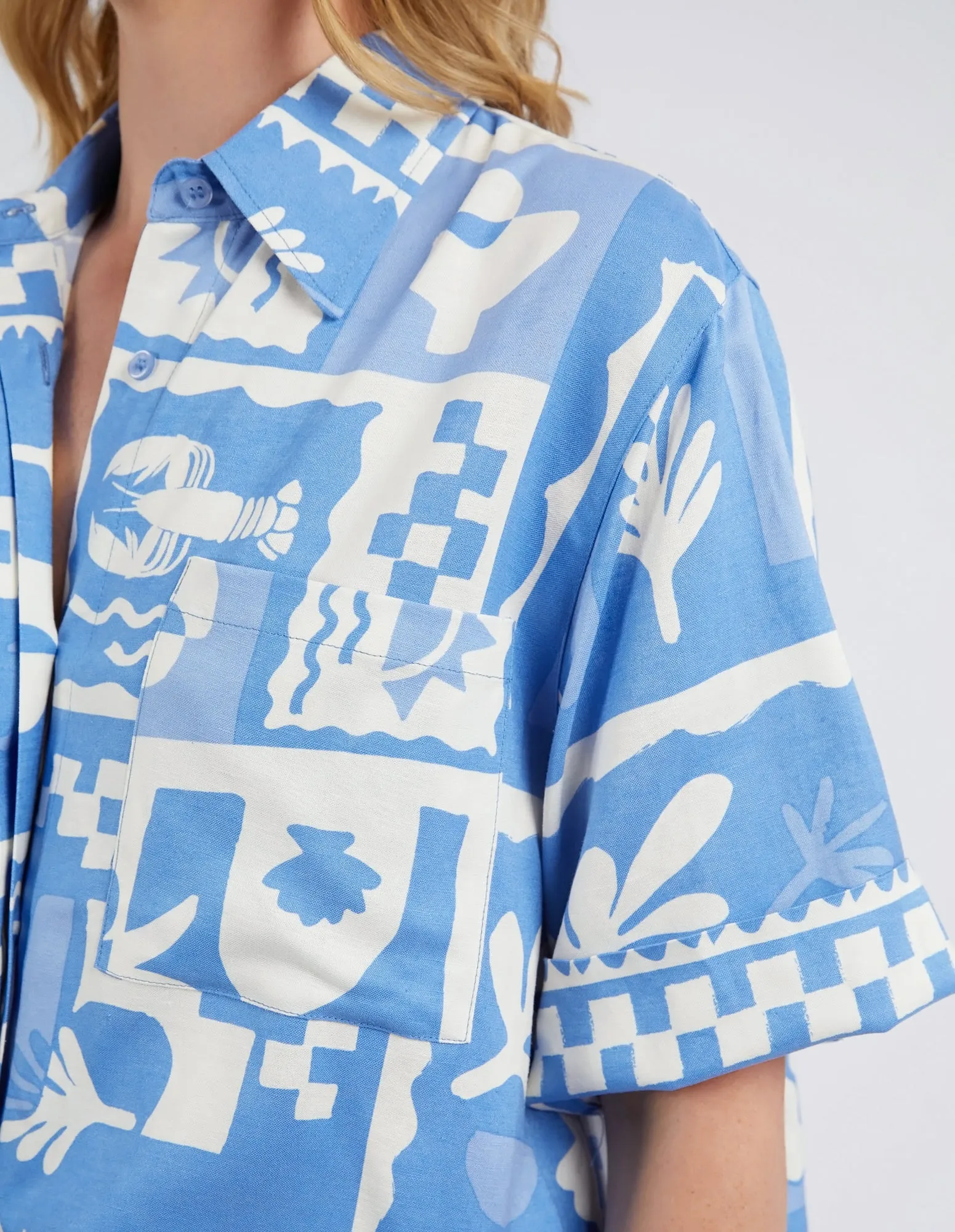 Holiday Sun Shirt Cerulean Holiday Print