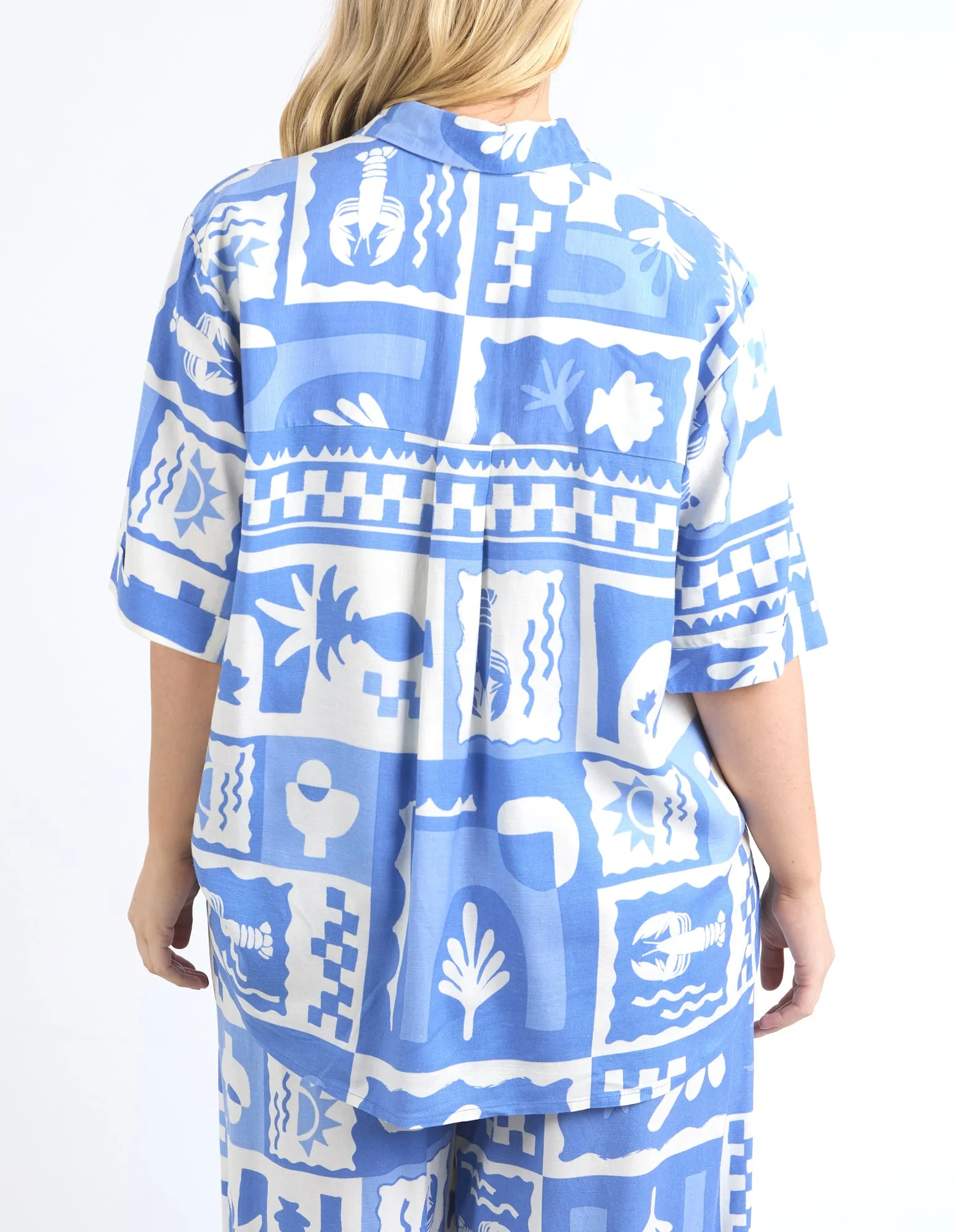 Holiday Sun Shirt Cerulean Holiday Print