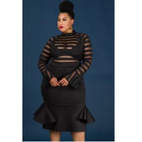 JUNEY MESH DRESS-BLACK