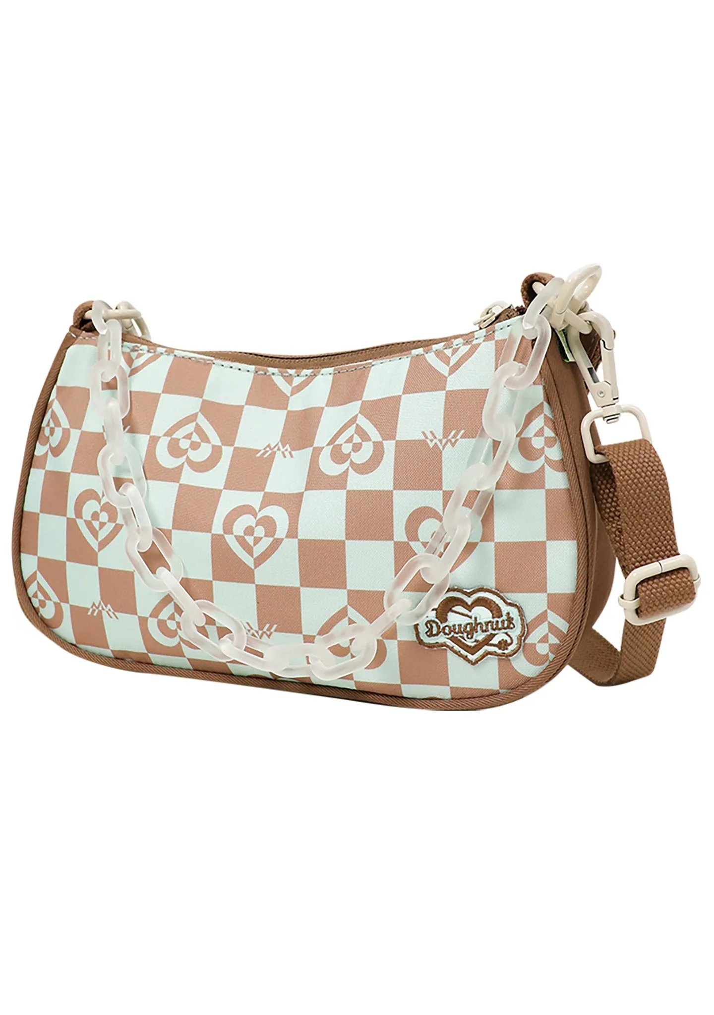 Kaleido Series Priestess Crossbody Bag in Mushroom Checked