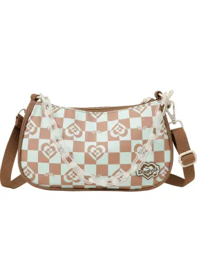 Kaleido Series Priestess Crossbody Bag in Mushroom Checked