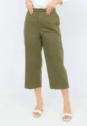 Linen Look High Waist Trouser