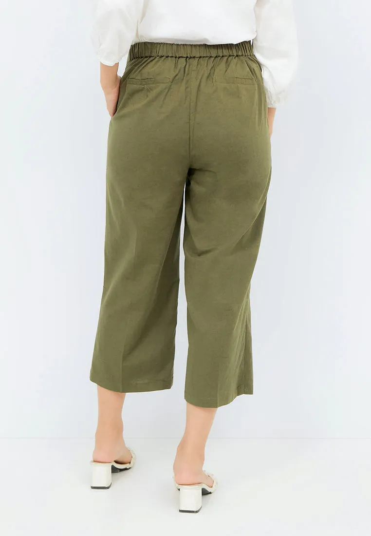 Linen Look High Waist Trouser