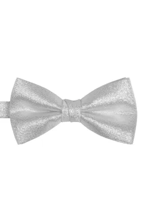 Metallic Silver Bow Tie