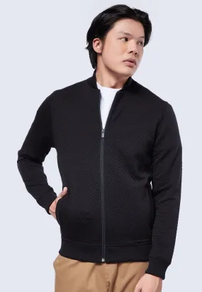 Slim Fit Textured Bomber Jacket