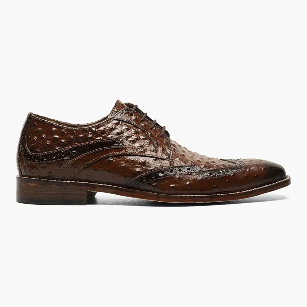 Stacy Adams GENNARO Cognac Wingtip Oxford Shoes