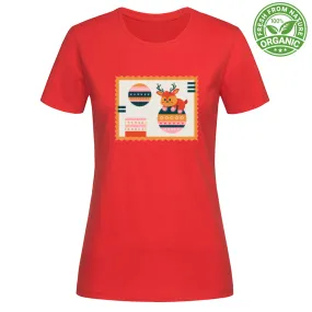 T-Shirt Woman Organic Festive Stamp