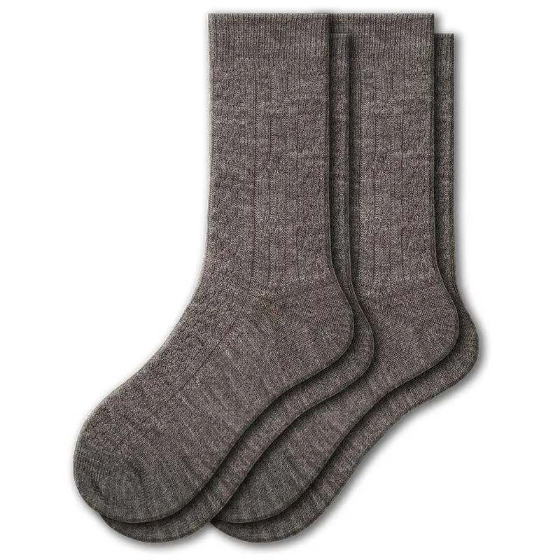 Women's Classic Cable Knit Acrylic Crew Socks 2 Pair Pack