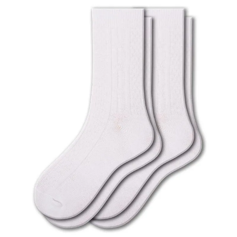 Women's Classic Cable Knit Acrylic Crew Socks 2 Pair Pack